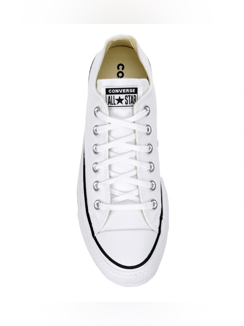 CONVERSE White Low Top Platform Sneakers
